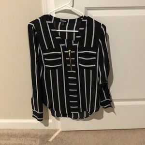 Black Striped Express Blouse